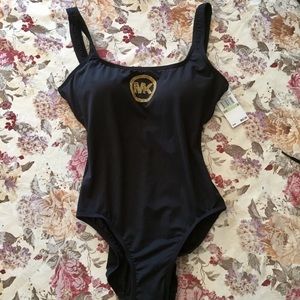 Michael Kors black one piece swim suit size 8